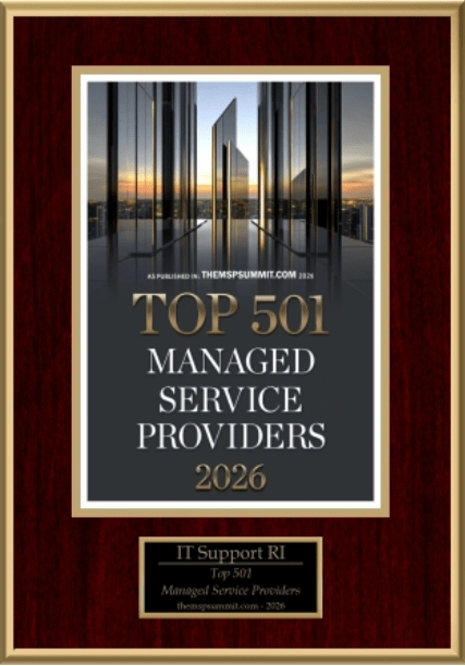 Top 501 MSP Award for 2026 by MSP Summit Awarded to IT Support RI